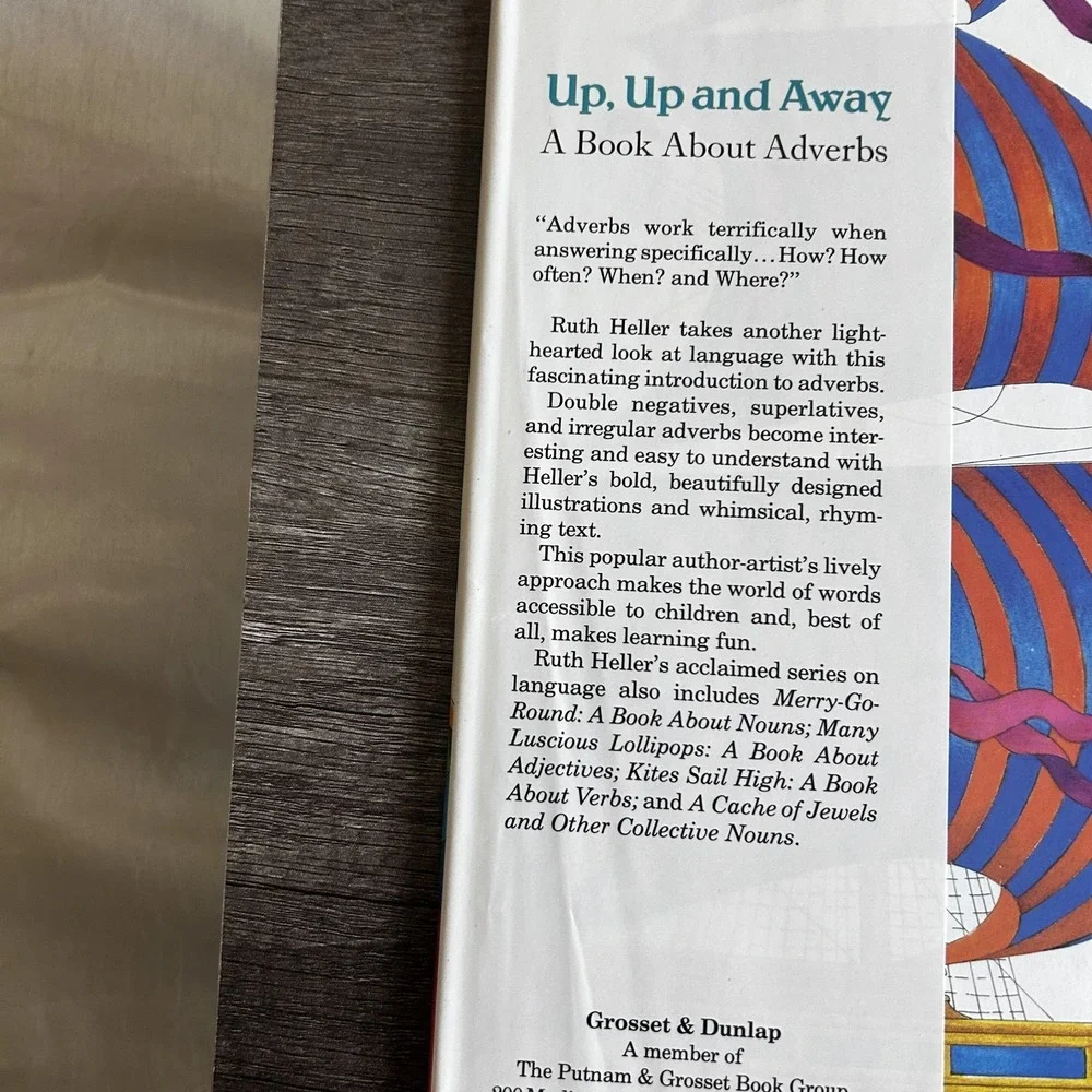 Up Up and‎ Away Ruth Heller Book About Adverbs Hardcover Kids Learning Grammar